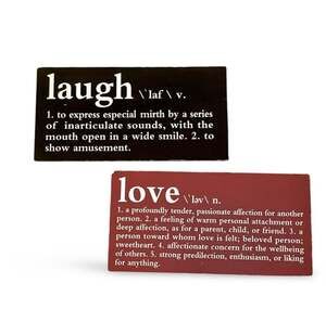 LOVE + LAUGH Word Art Plaques